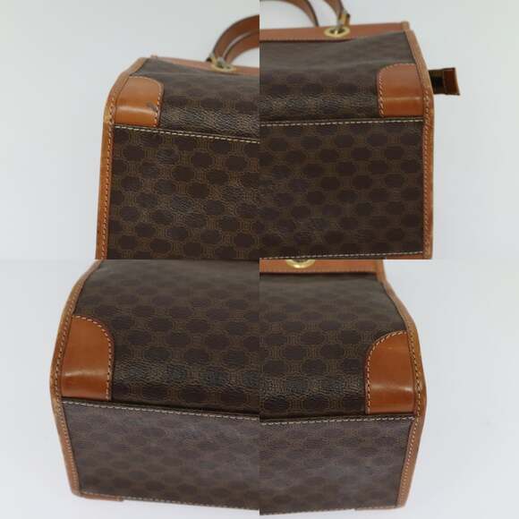 CELINE Macadam Canvas Hand Bag Pvc Leather Brown Gold - Picture 10 of 12
